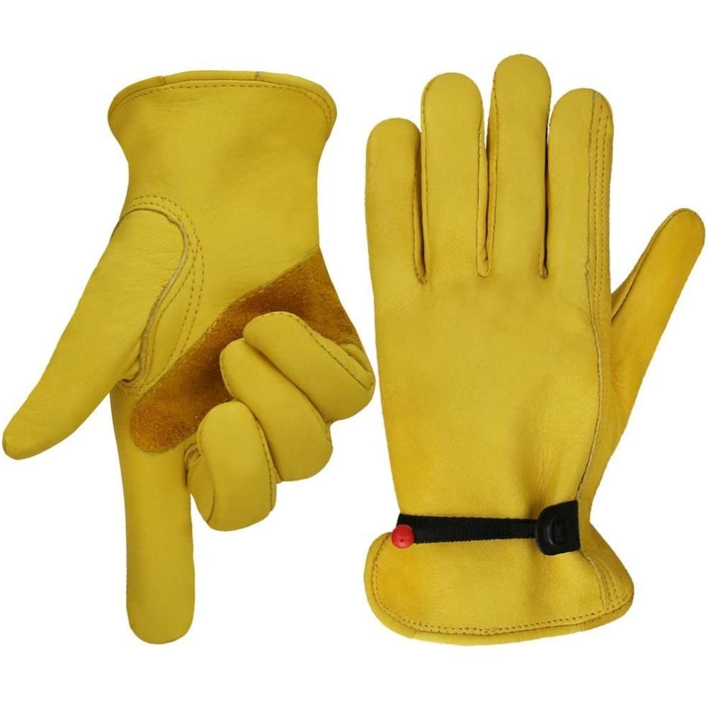 Leather Gardening Gloves: l-large